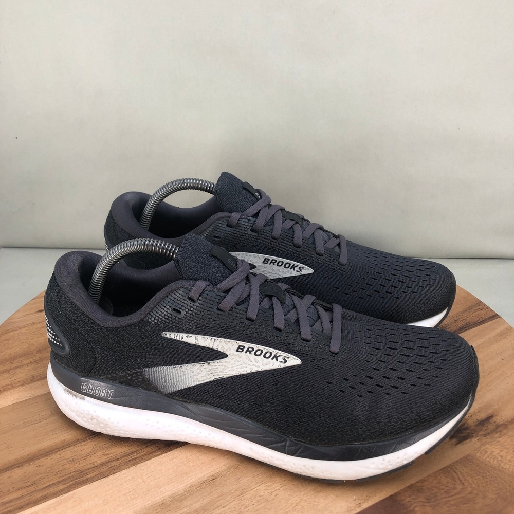 Brooks Ghost 16 Mens Running Shoes Black Grey 1104181D090 Size 9.5 D Medium